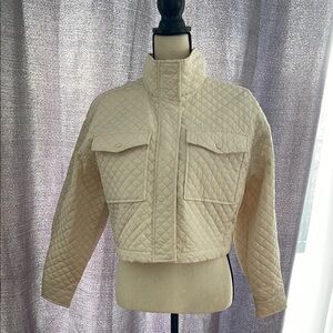 Cream Quilted Puffer Jacket
